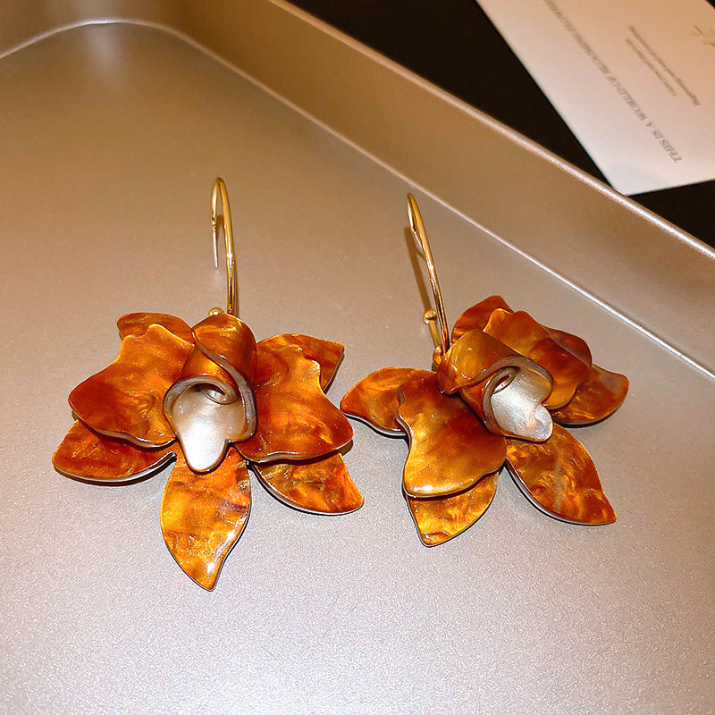 Women's Needle Geometric Irregular Resin Fashionable Retro Earrings