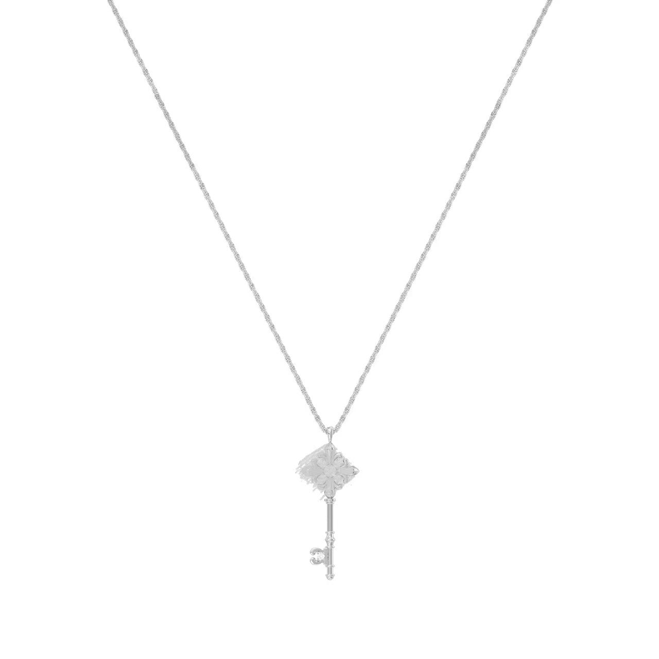 Women's Flower-de-luce Key Choker Light Luxury Clavicle Chain Necklace