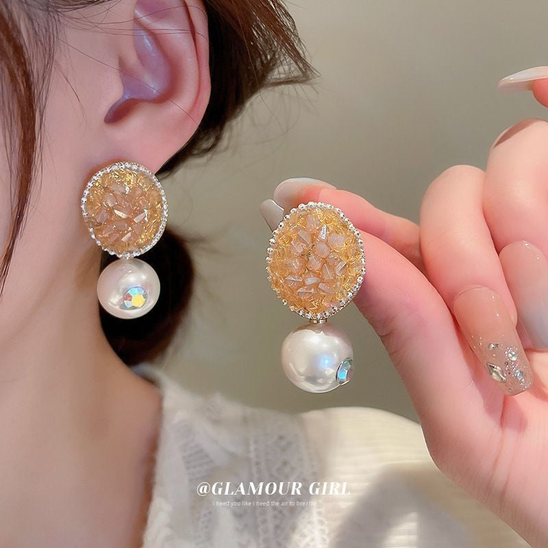 Zircon Crystal Rabbit Light Luxury Minority Design Earrings