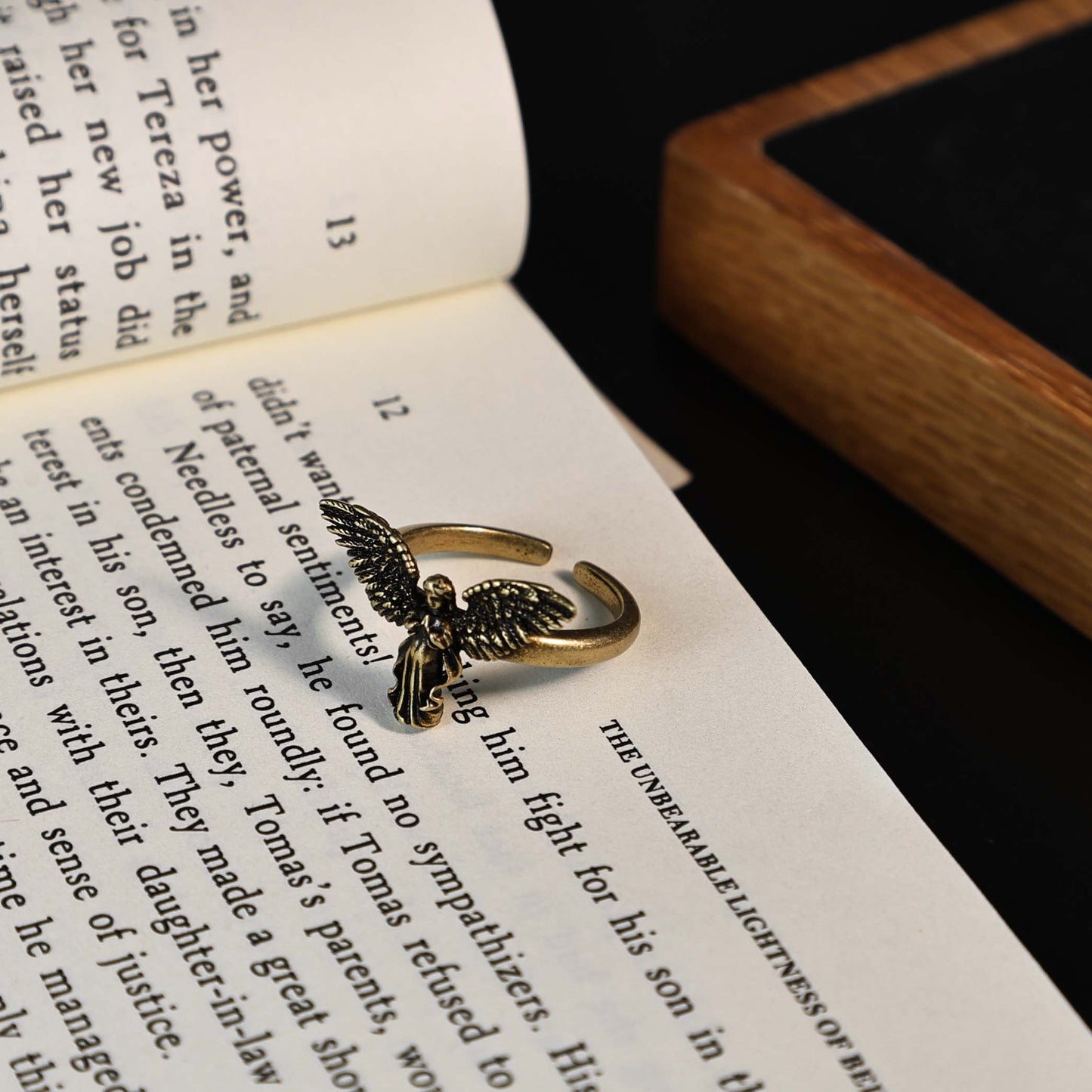 Distressed Style Twin Artistic Retro Matte Ring