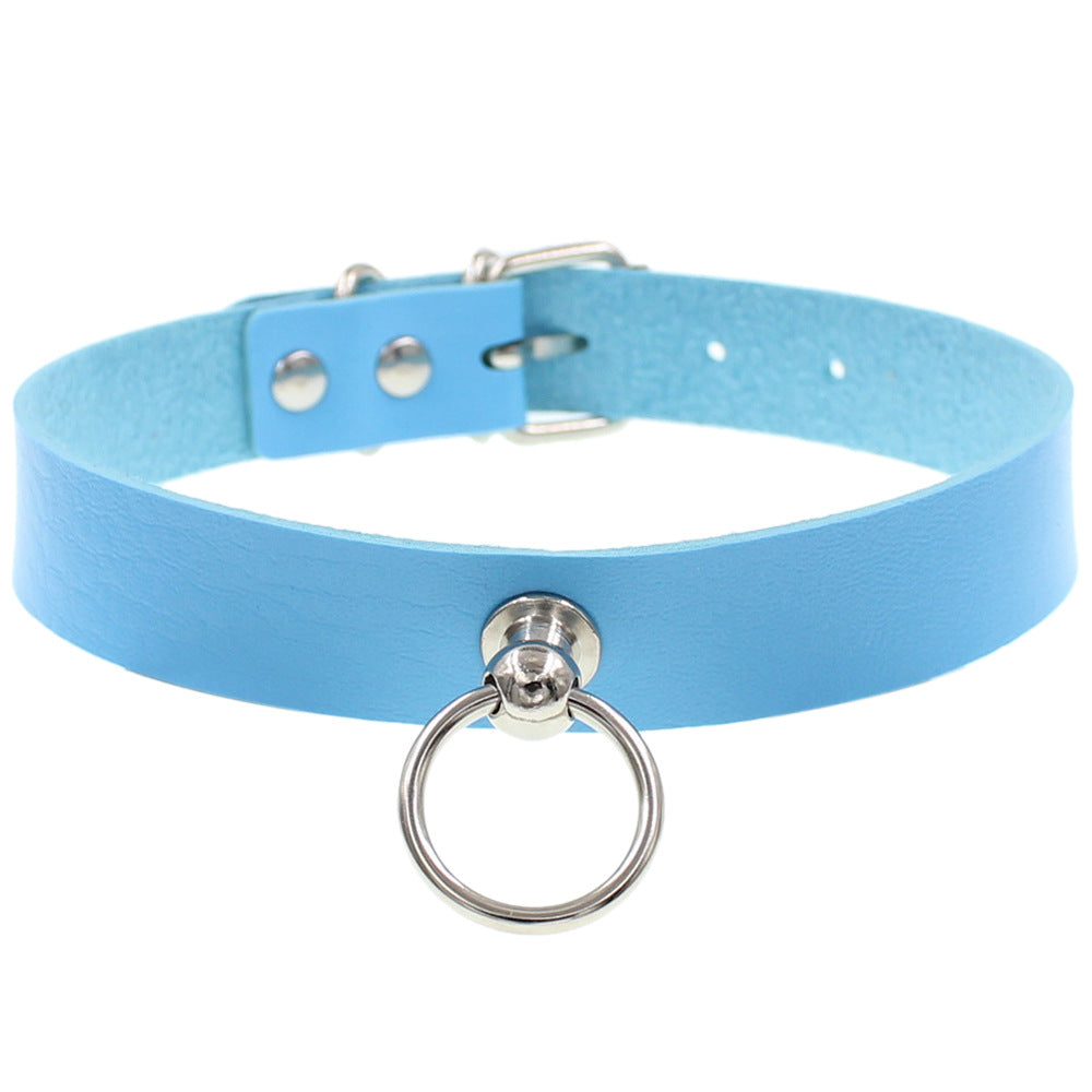 Environmental Protection Leather Soft O-shaped Circle Neckband Punk Gothic Neck Necklace
