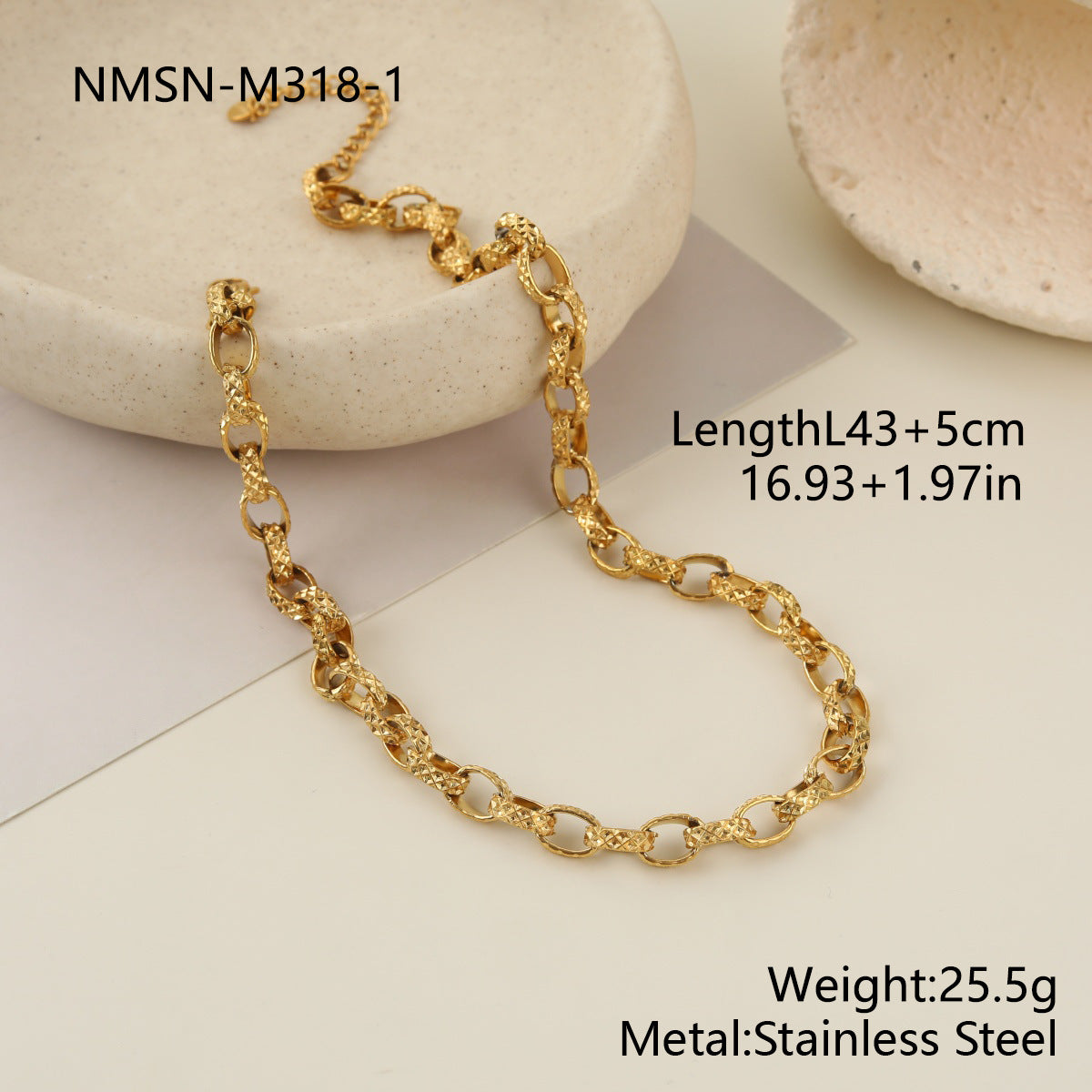 Stainless Steel Light Luxury Twisted Wire String Serial Jewelry Set