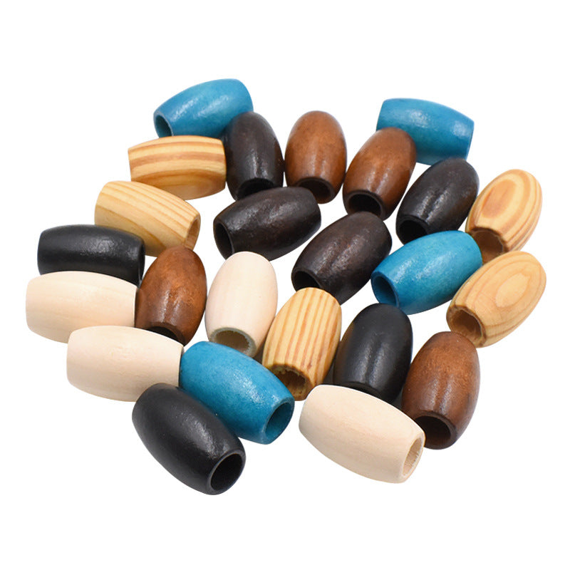 Colorful Wooden Bead Wig Hollow Braid Jewelry Accessories