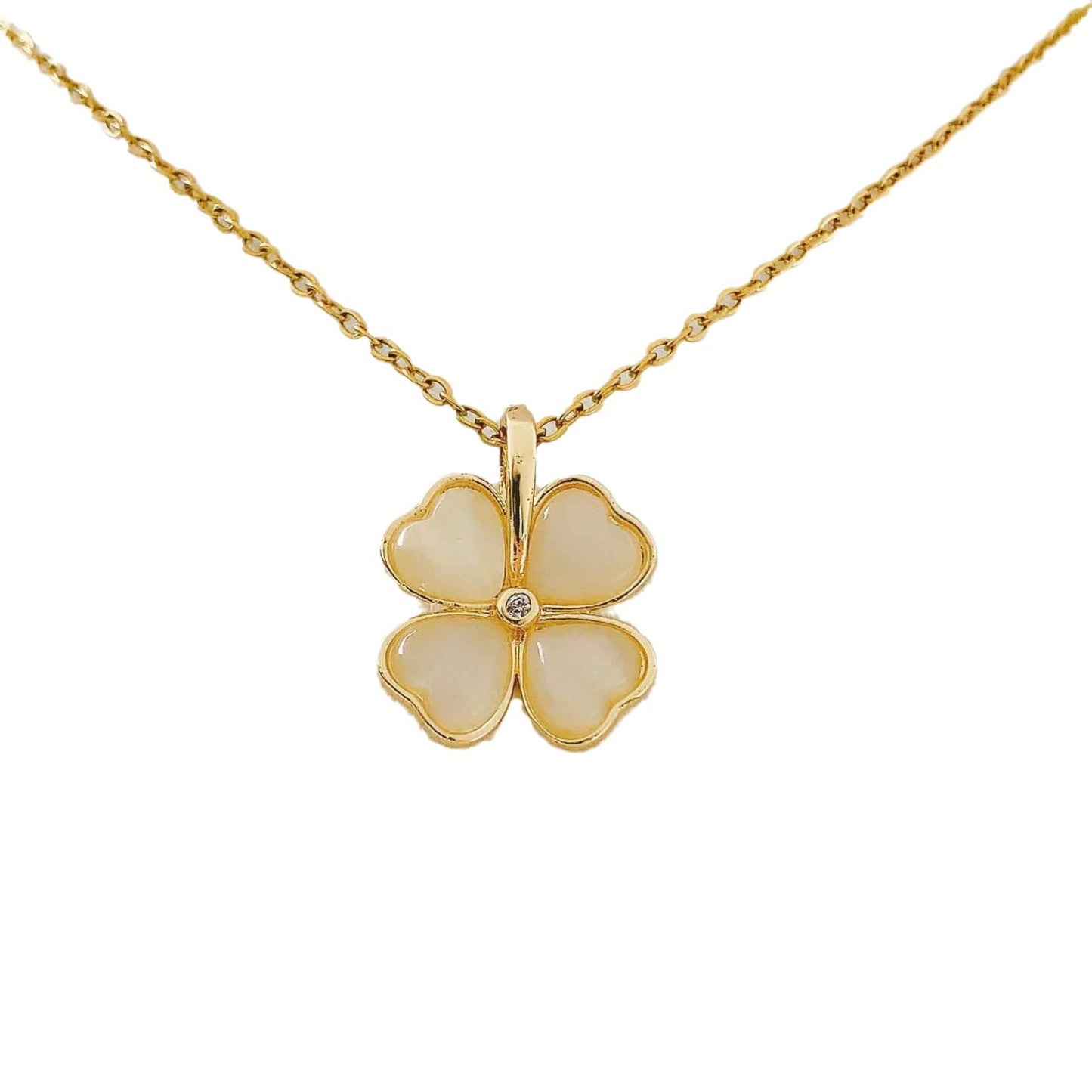 Women's Clover Cat Eye Titanium Steel Simple Necklaces