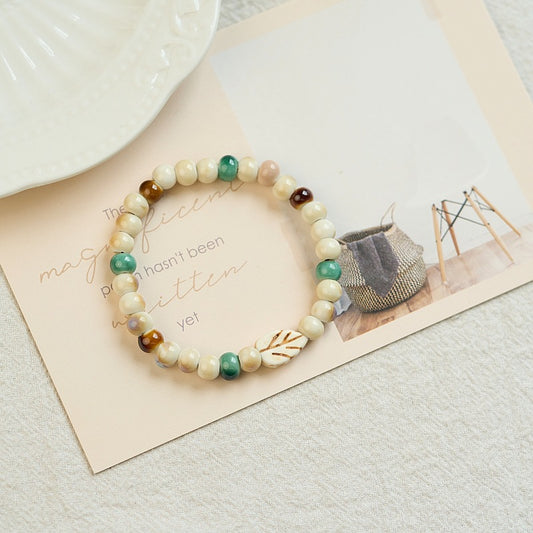 Female Summer Style Porcelain Rose Beads Bracelets