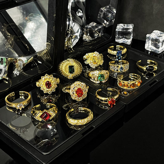 Style Hollow Pattern Stylish Opening Female Rings