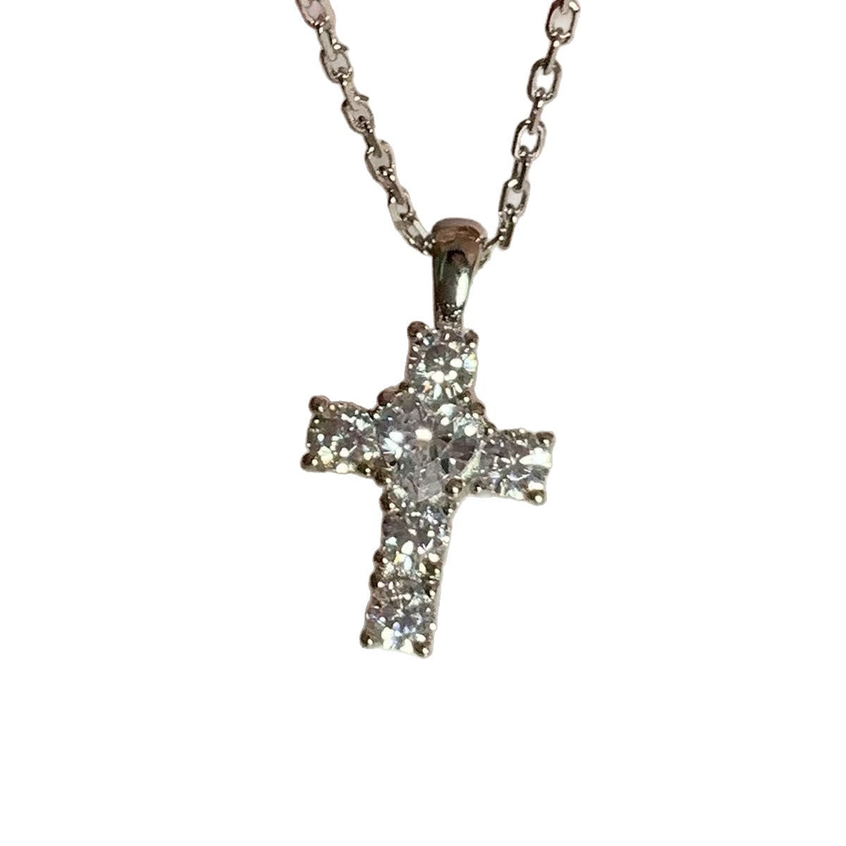 Women's Diamond Cross Zircon Fashion Temperament Personalized Necklace