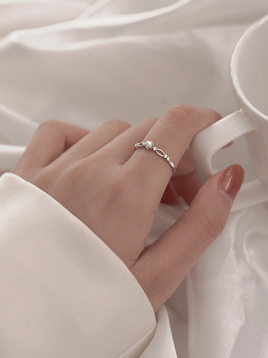 Pearl Female Niche Index Finger Trendy Rings