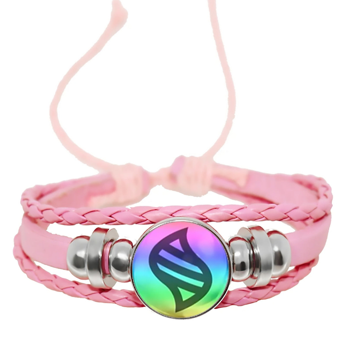Women's & Men's Leather Time Stone Woven Hand Jewelry Bracelets