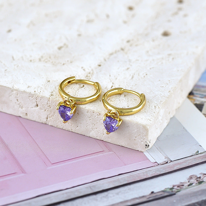 Affordable Luxury Fashion Heart-shaped Design Frosty Style Female Earrings