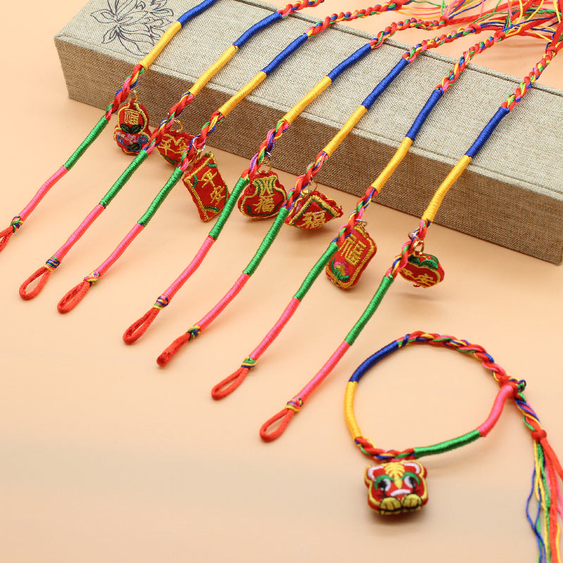 Boat Festival Colorful Rope Hand-woven Tiger Head Bracelets