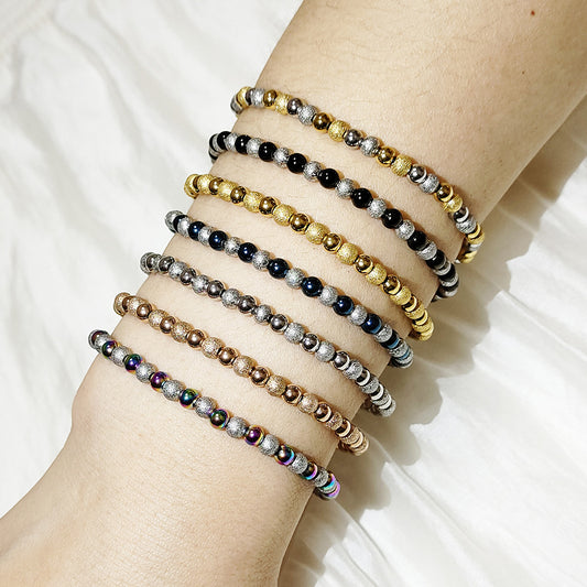 Women's Waterproof Colorfast Gold Nail Sand Alluvial Beads Bracelets