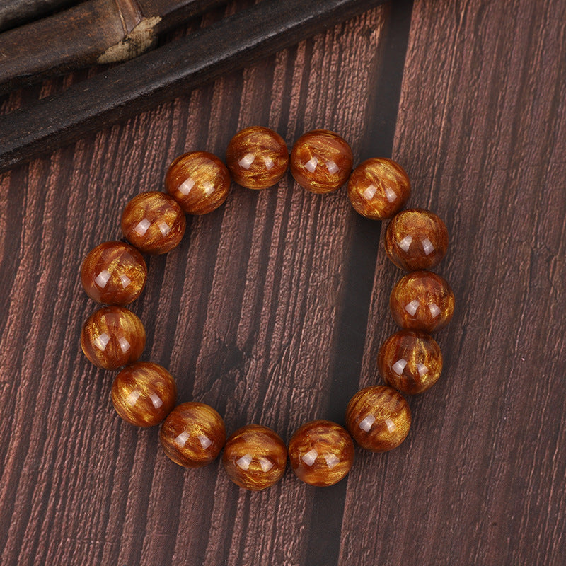 Gold Silk Sea Willow Buddha Beads National Bracelets
