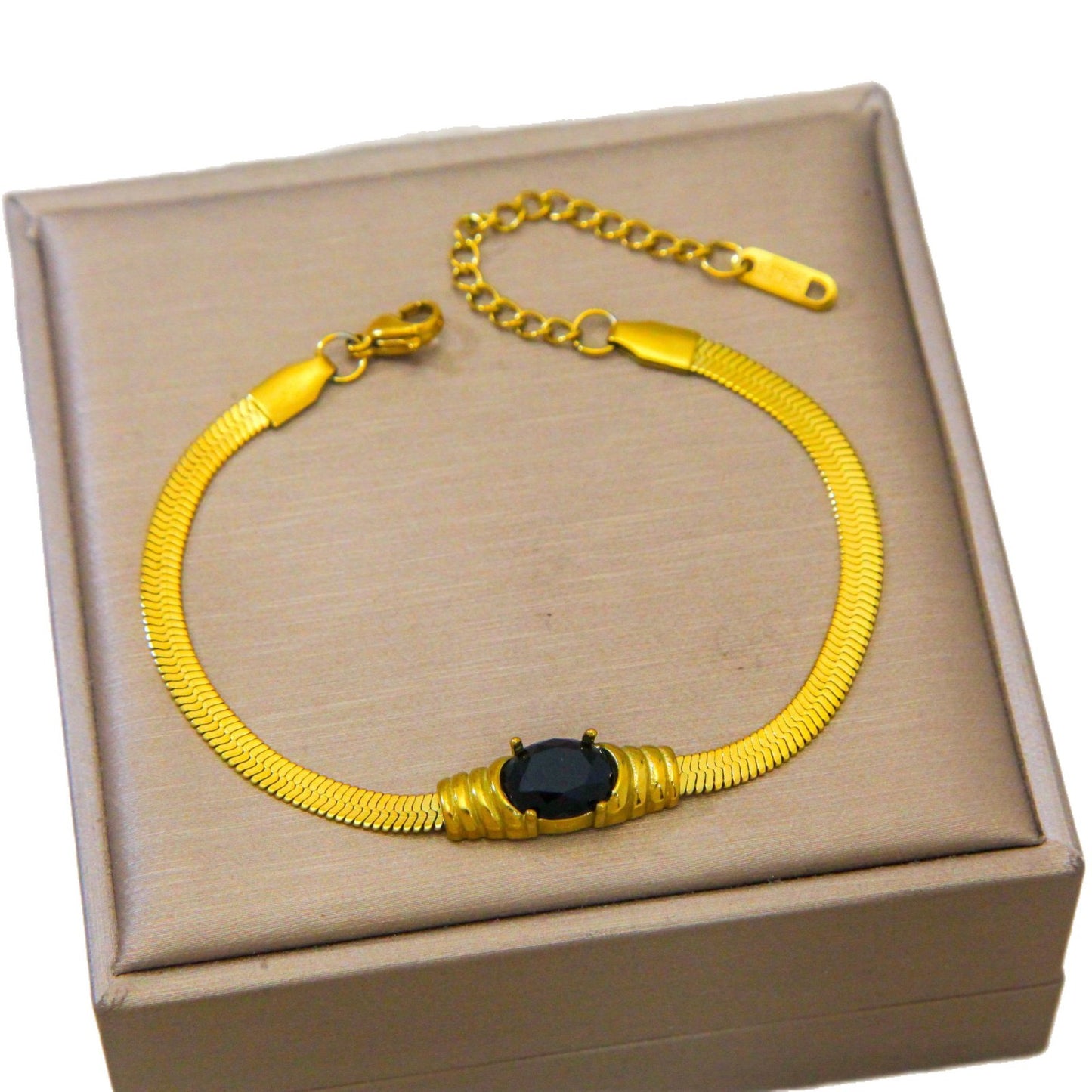 Blade Chain Retro Colorful Glass Zircon Inlaid Bracelets