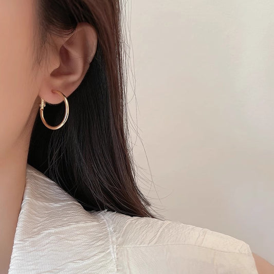 Women's Exaggerated Simple Round Ear High-grade Square Earrings