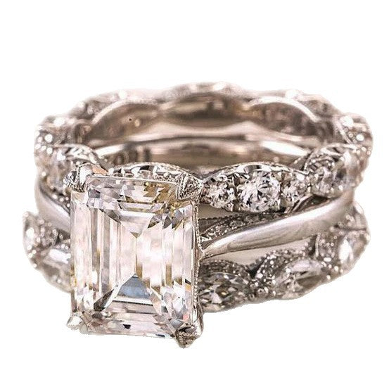 Flash Ice Flower Cut Zircon High Rings