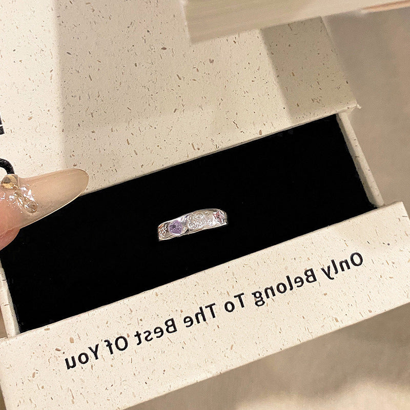 Women's The Debris Small Artistic Design Sweet Index Rings