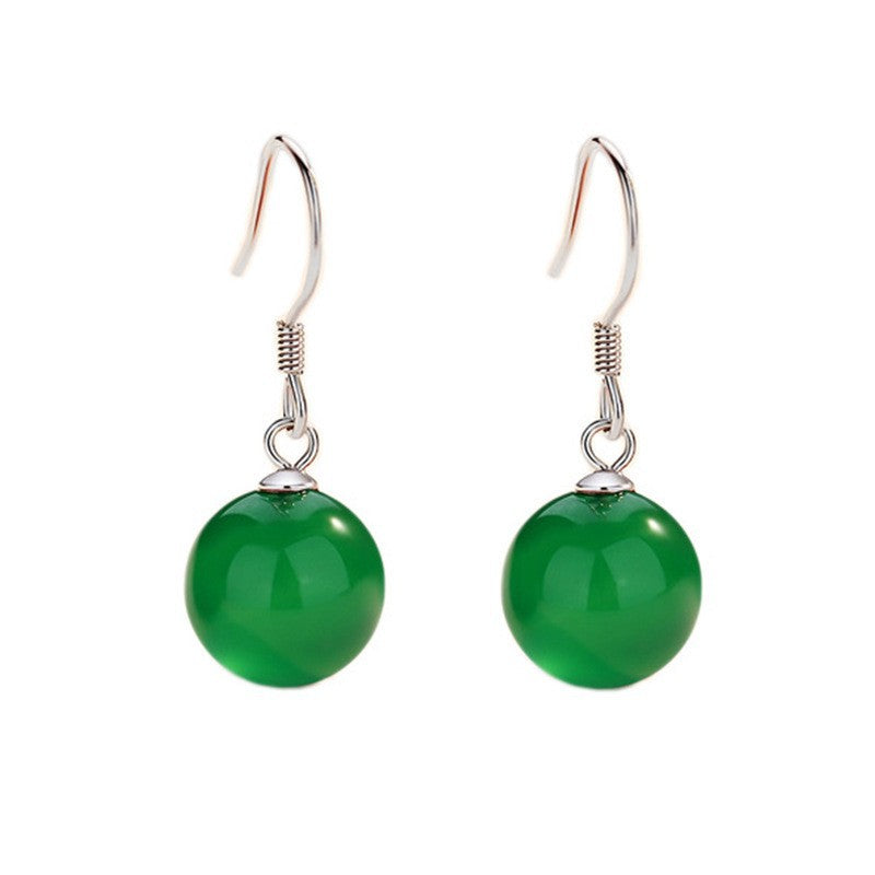 Women's Korean Style Sterling Sier Agate Trendy Ear Hook