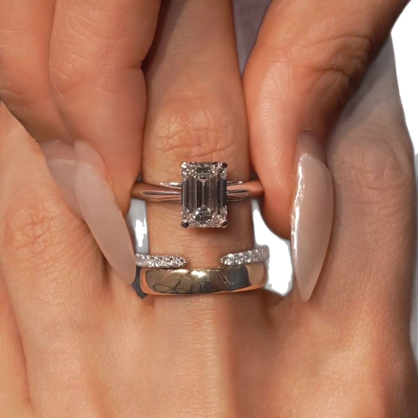 Rhinestone Twin Open High Sense Fashion Niche Personality Rings