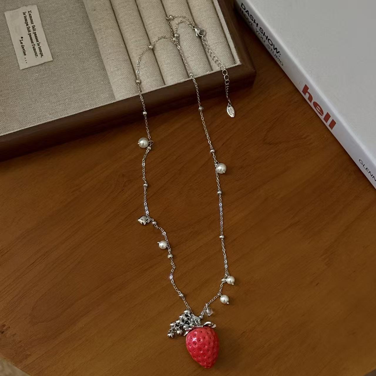Red Three-dimensional Strawberry Female Sweet Cute Graceful Hairpin Clavicle Necklace