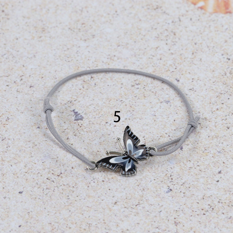 Colorful Butterfly Adjustable Filament Carrying Strap Bracelet