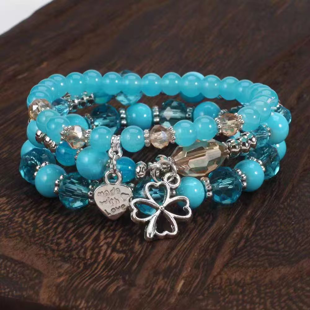 Elegant Slouchy Bohemian Elastic Glass Beads Bracelets