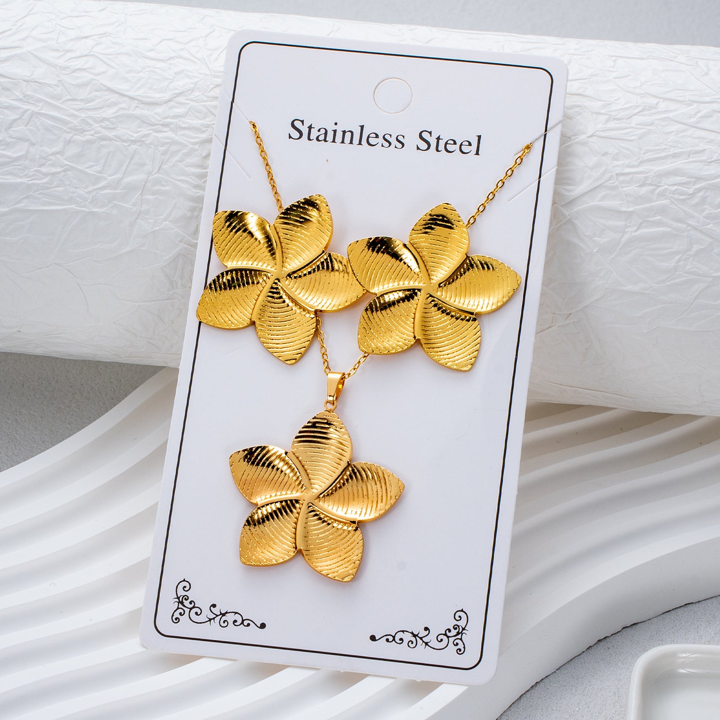 Fashion Personality Stainless Steel Light Luxury Jewelry Set