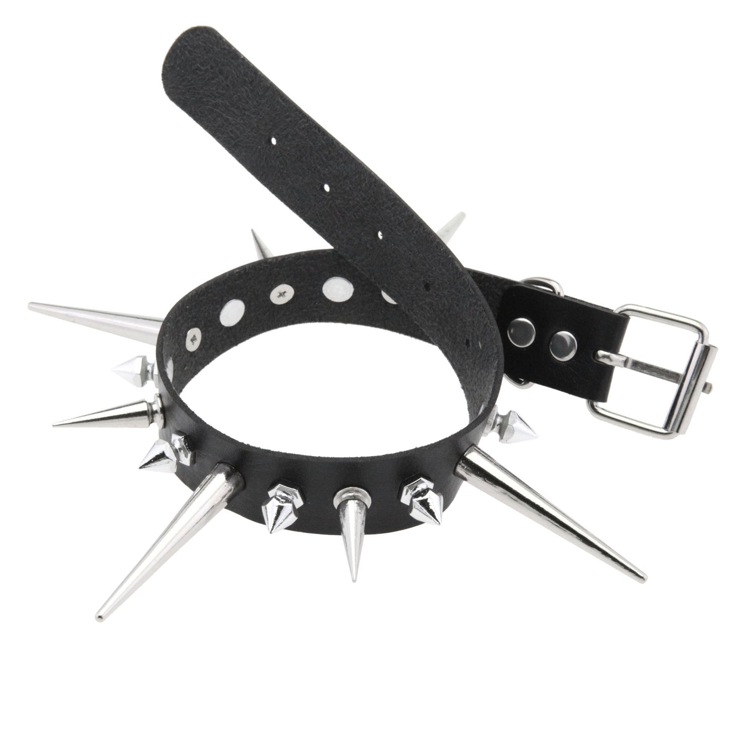 Punk Gothic Long Short Rivet Spike Collar
