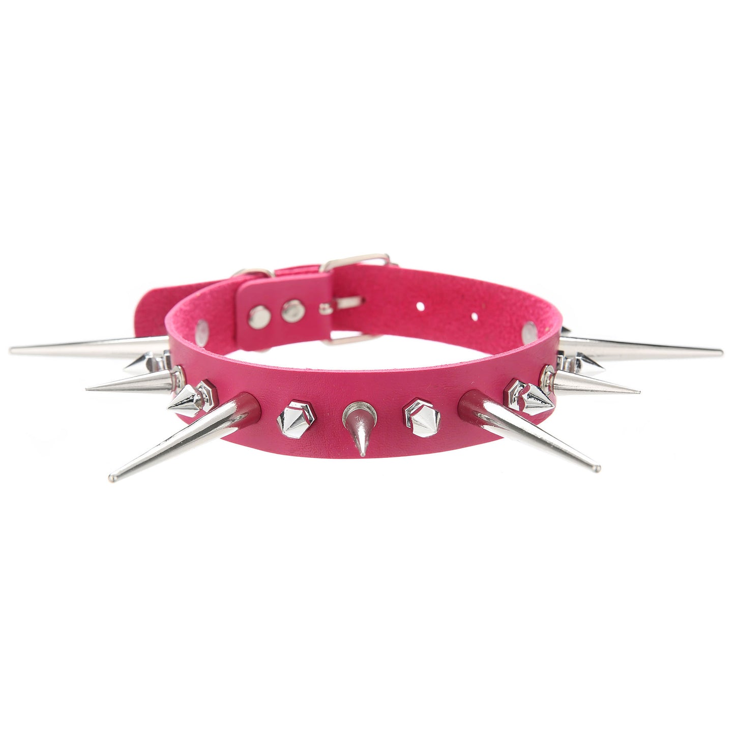 Punk Gothic Long Short Rivet Spike Collar