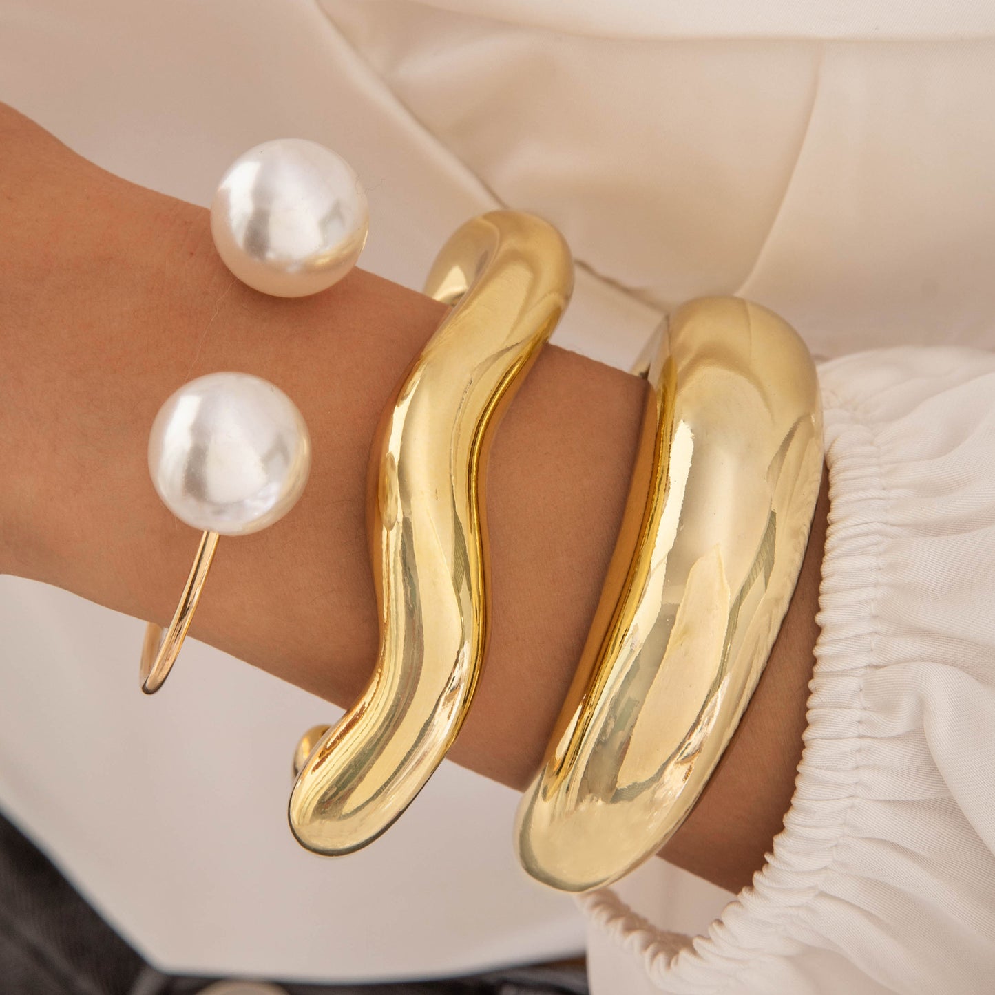Popular Durable Line Geometric Exaggerated Open-ended Bracelets