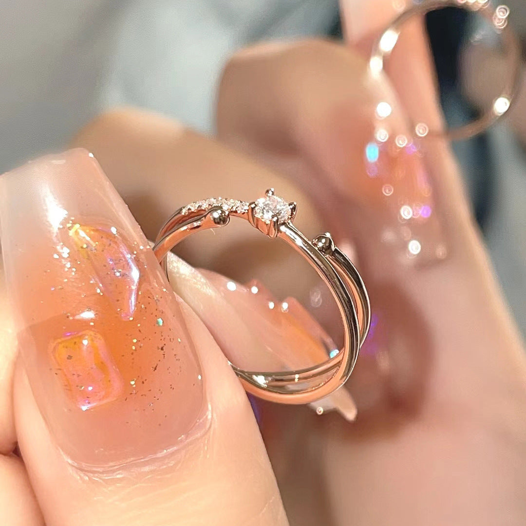 Female Light Luxury High Sense Opening Adjustable Niche Ring