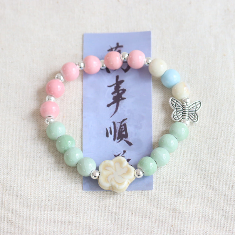 Chinese Ceramic Ethnic Style National Porcelain Bracelets