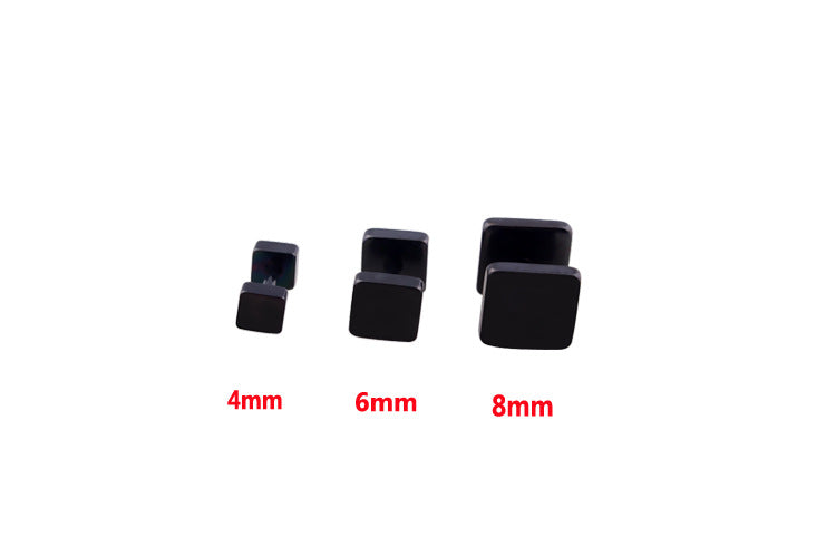 Women's & Men's Fashion Korean Style Square Personality Dumbbell Titanium Earrings
