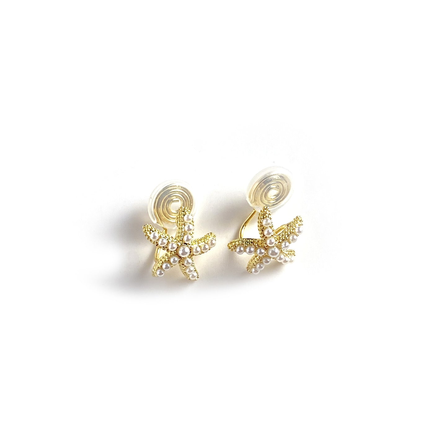 Women's Clip Simple Starfish French Vintage Small Pearl Silicone Without Stud Earrings