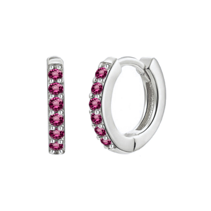 Women's Clip Simple Inlaid Zircon Personality Geometric Earrings