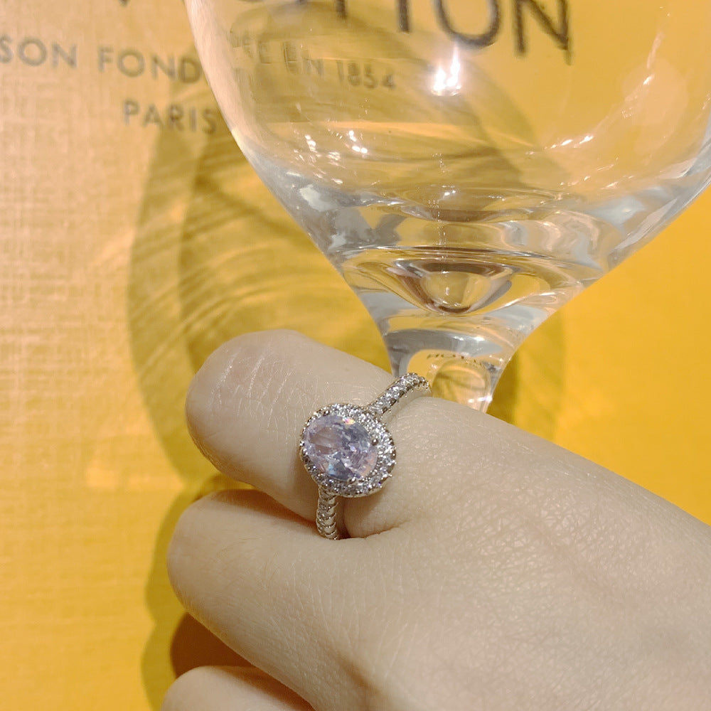 Women's Wedding Oval Imitation Chic Fashion Big Diamond Rings