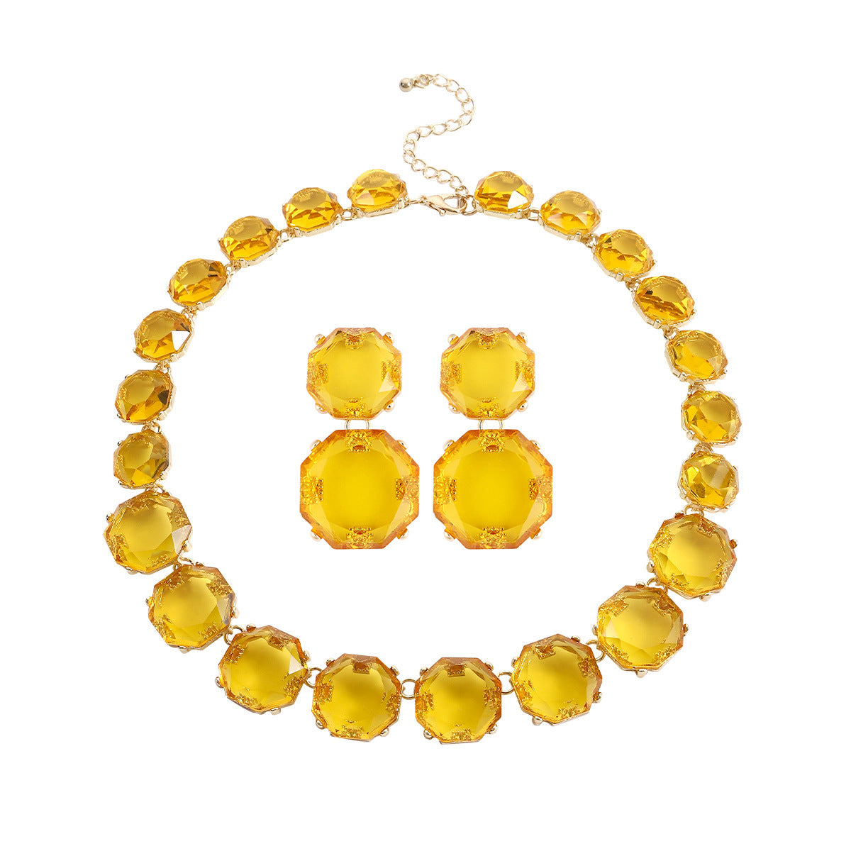 Large Particle Gem Sweet Cool Candy Color Jewelry Set