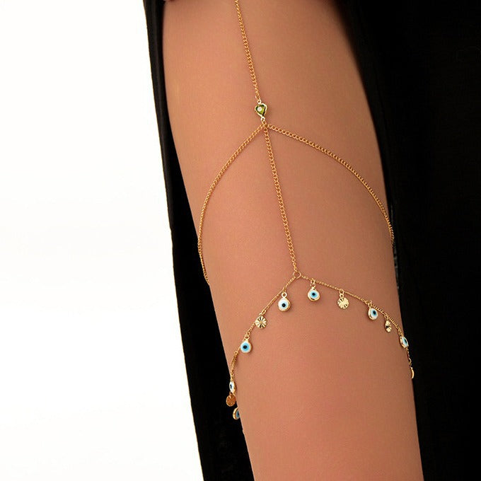 Women's Chain Leg Gold Sexy Big Diamond Clip Anklets