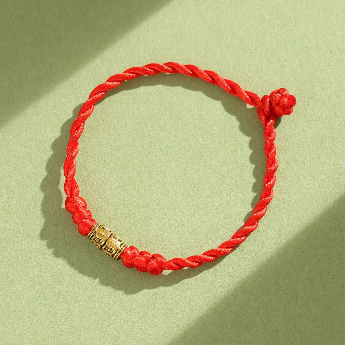 Woven Three Knotted Charm Braided Red Bracelets