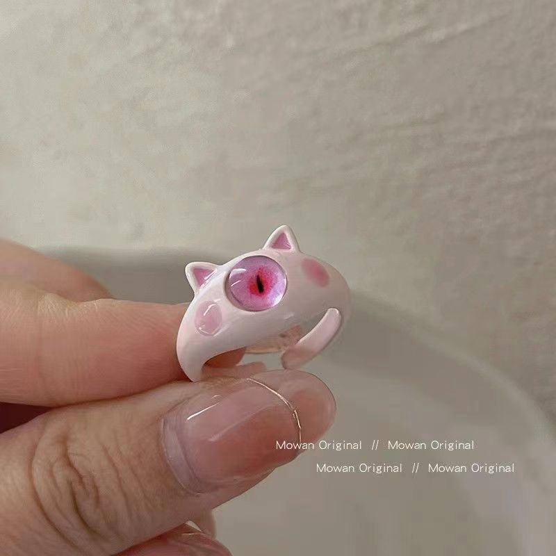 Childlike Cute Funny Black Kitty Monster Female Niche Index Finger Bracelets