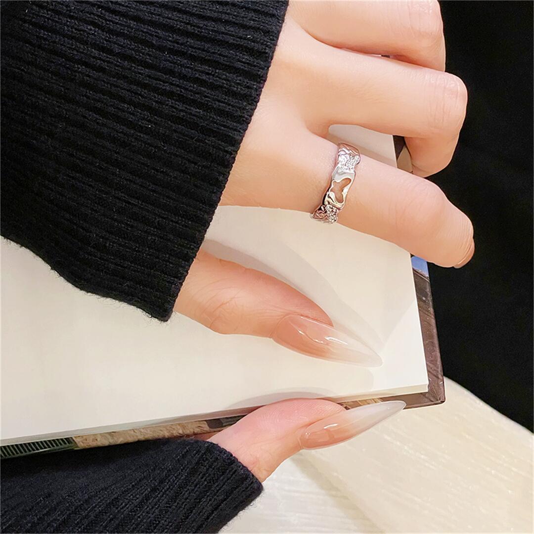 Simple Elegant Starry Bead Female Cool High Sense Ring