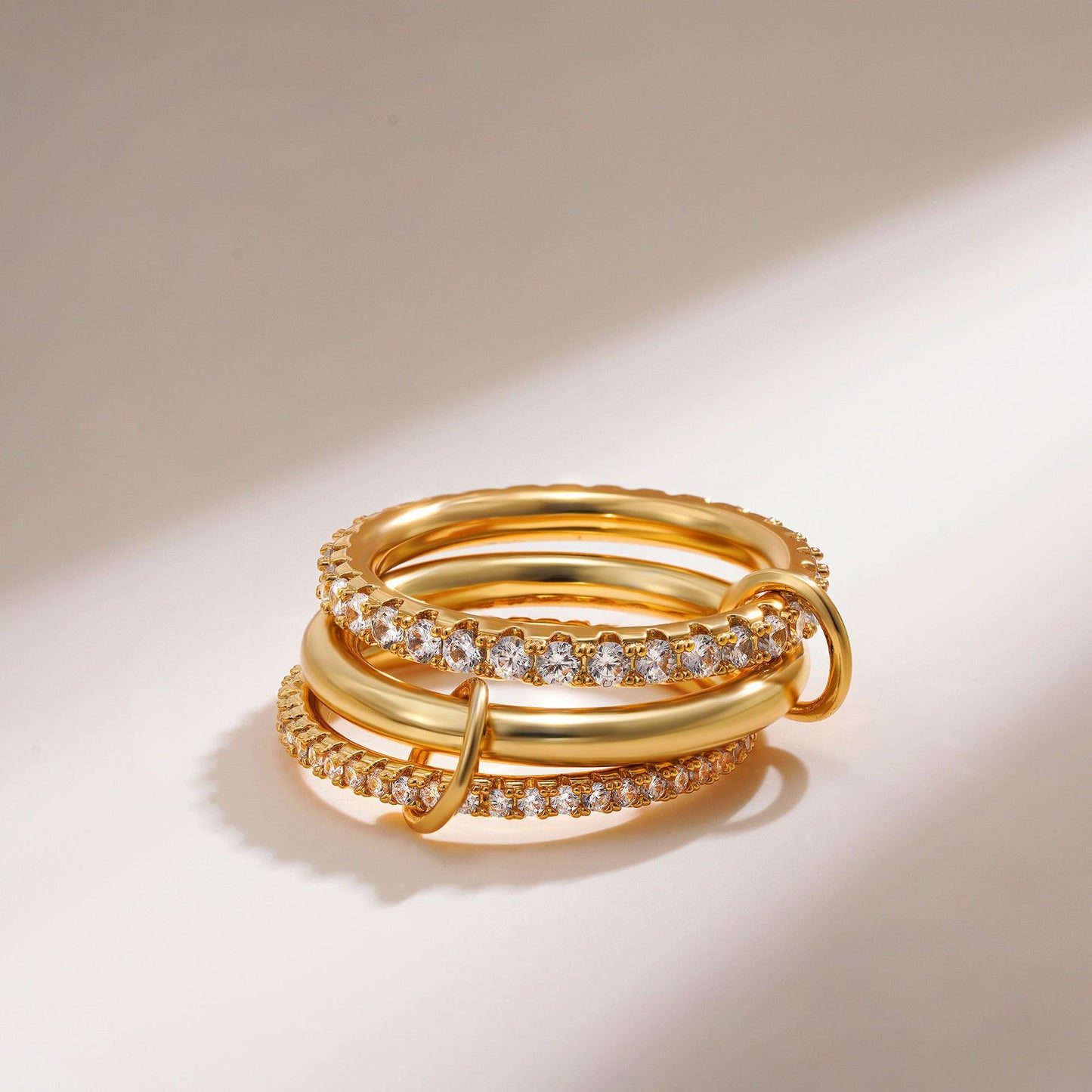 Gold Color Matching Zircon Versatile Creative Rings