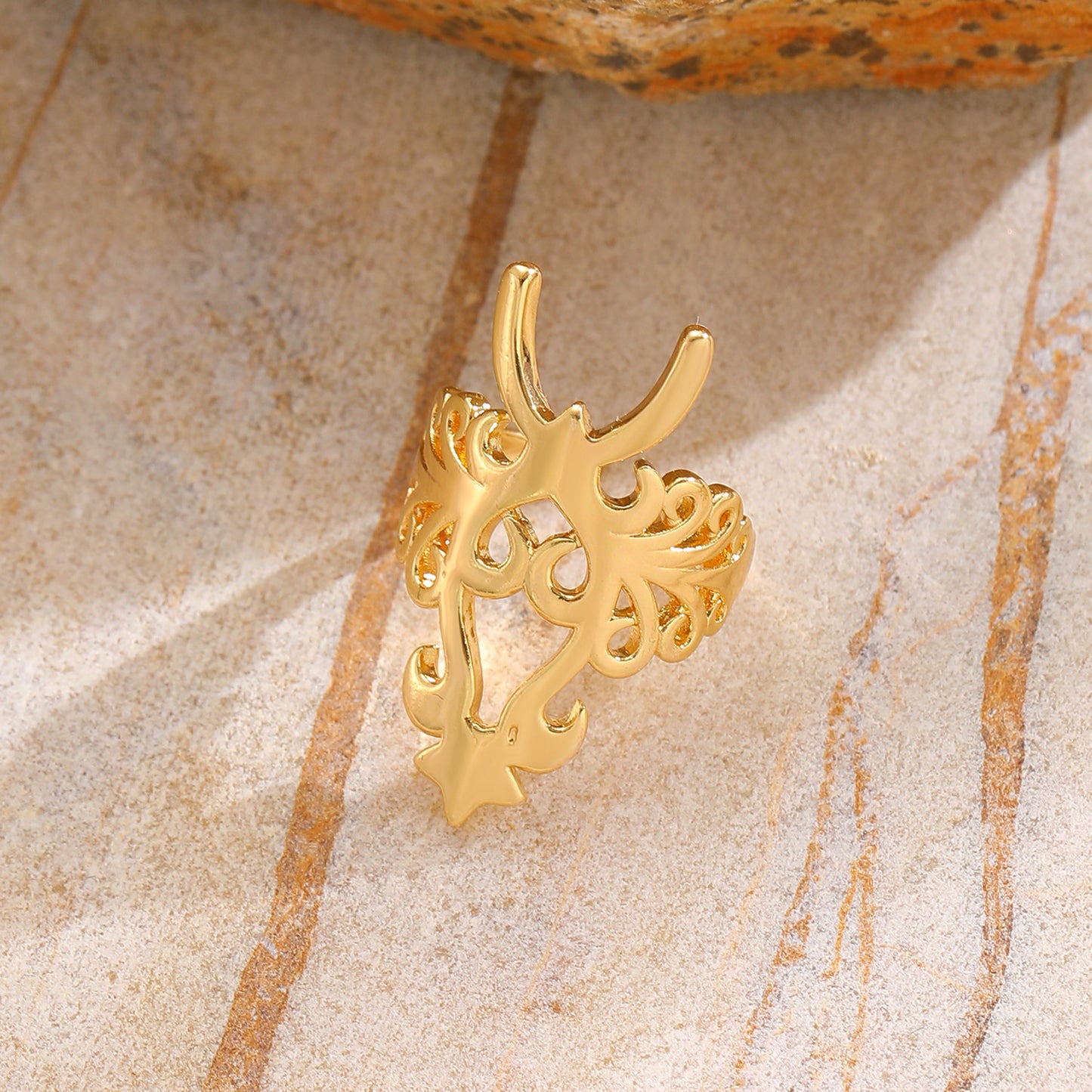 Geometric Trend Open Nail Female Design Exquisite Refined Ring