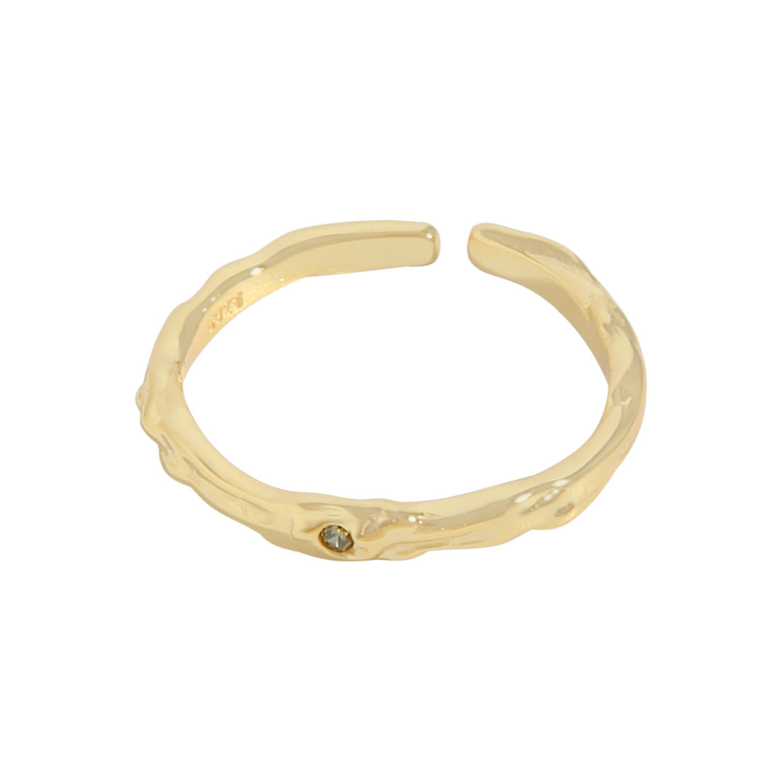 Women's Luxury Design Minimalist Pleated Texture Zircon Rings