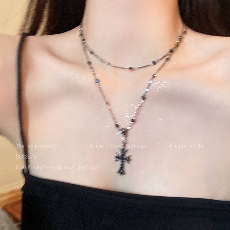 Women's Long Double Layer Twin Sweet Cool Sweater Chain Special Interest Necklaces