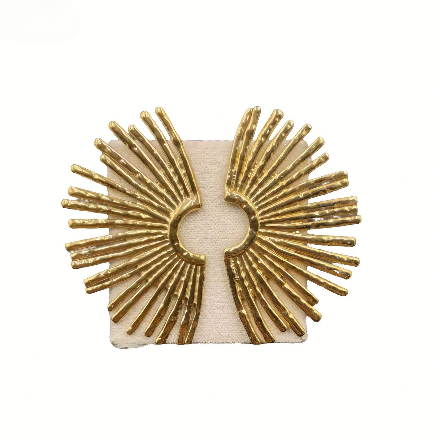 Exaggerated Stainless Steel Fan-shaped Sun Light Style Personality High-grade Geometric Rings