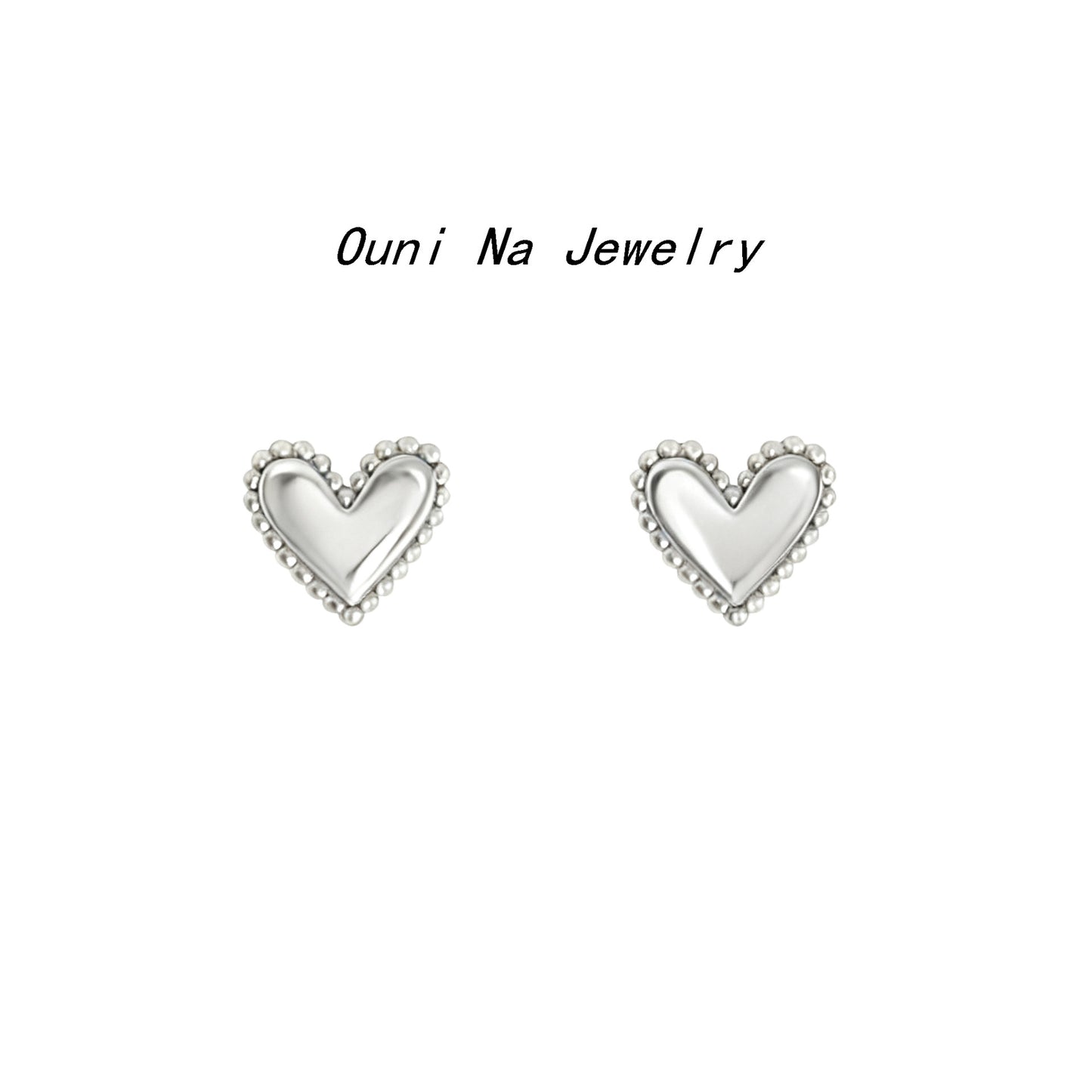 Women's Sterling Sier Gold-plated Mini Love Heart Simple Temperamental Stud Earrings