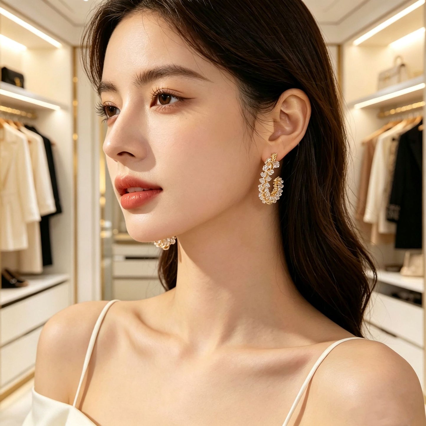 Women's Retro Super Shiny High-grade Exaggerated Street Shooting Cool Earrings