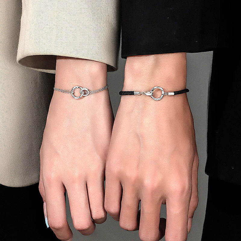 Mobius Korean Style Double Couple Light Luxury Simplicity Woven Hand Bracelet