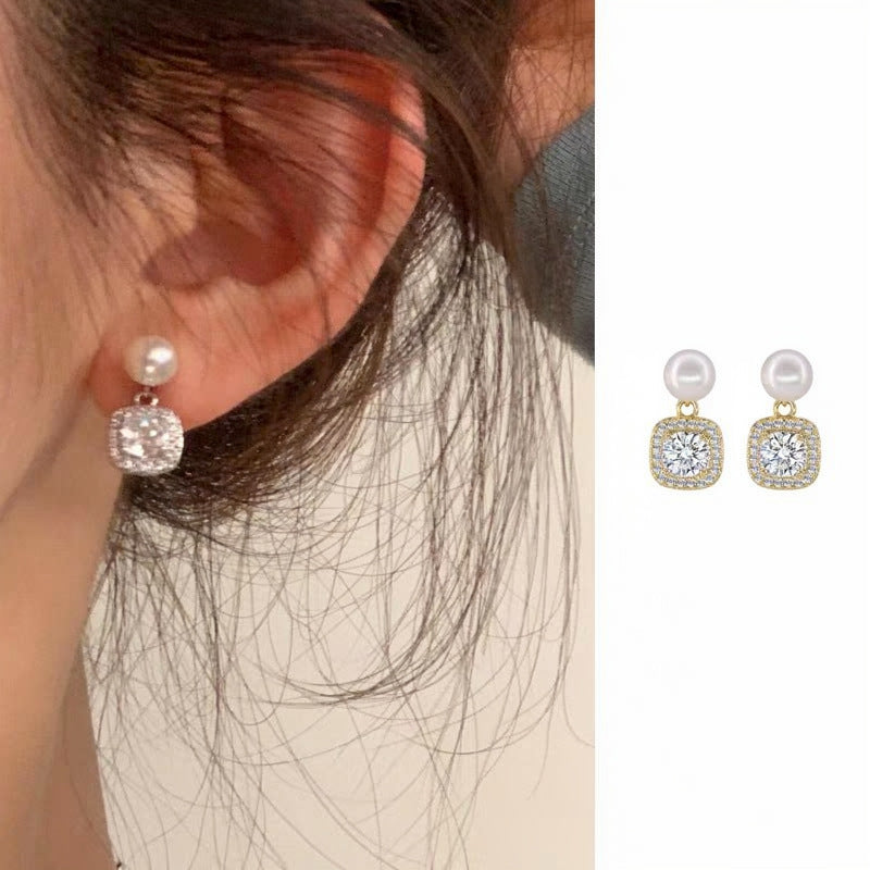 Women's Pearl Zircon Simple Exquisite Refined Grace Light Luxury Stud Earrings